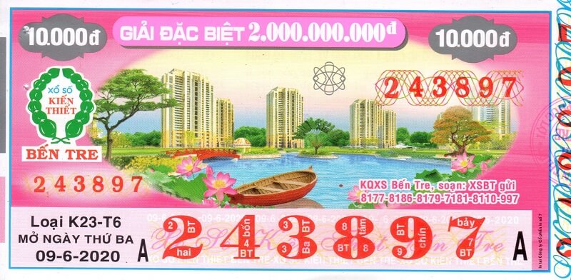 Mẫu vé xổ số Bến Tre và những thông tin cần biết về XSBTR