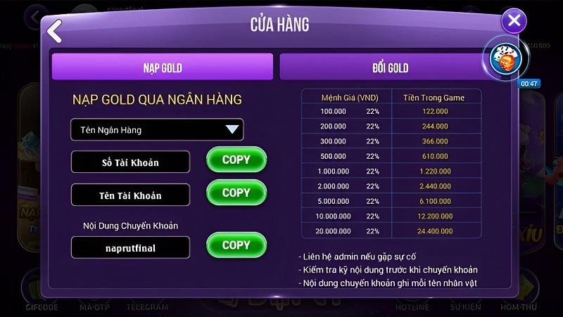 Các phương thức thanh toán Nohu52 phổ biến